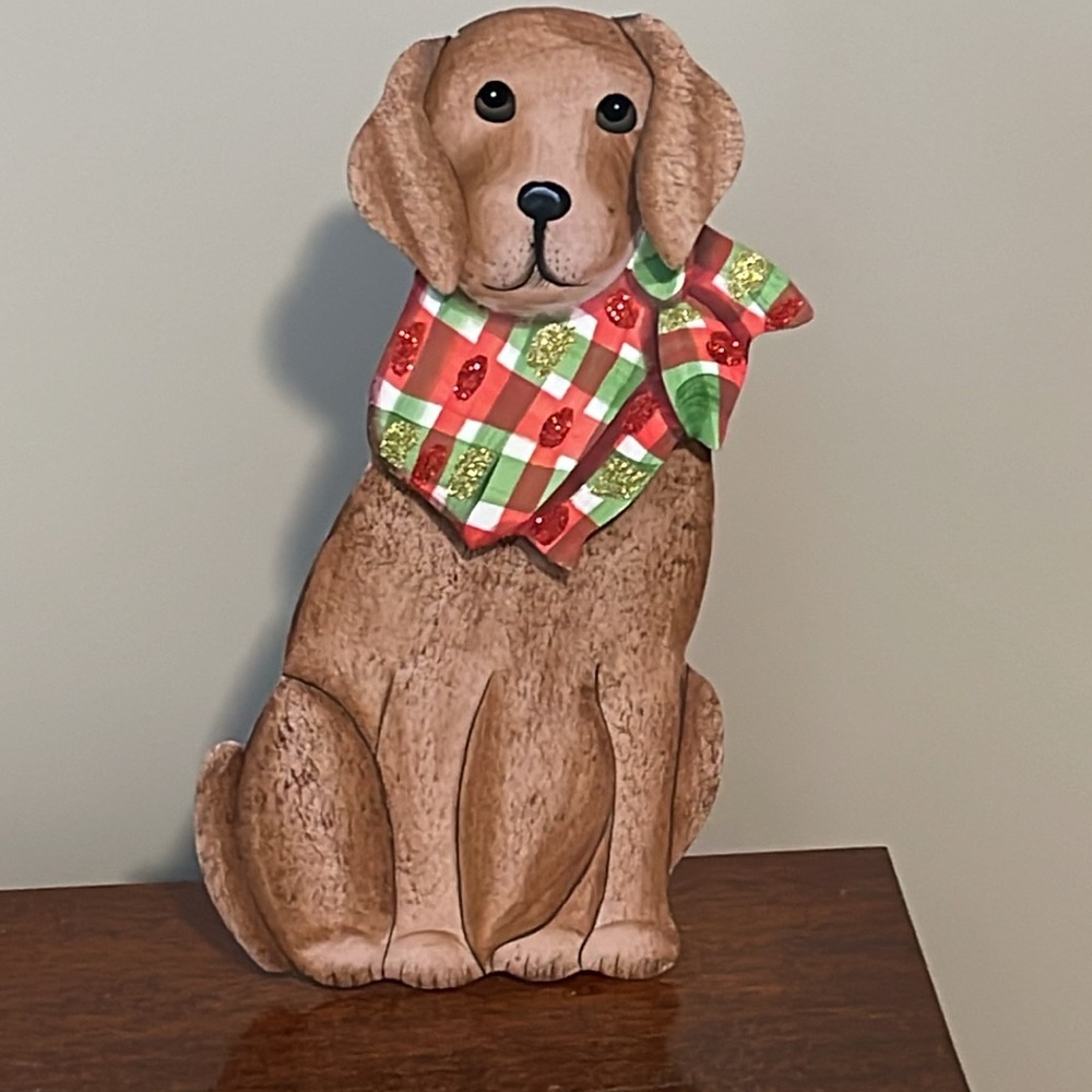 Christmas Dog Metal Decor